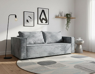 Диван еврокнижка "Лофт Люкс Плюш" серый
