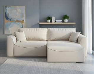 Угловой диван "Рафаэль" велюр зара крем 02