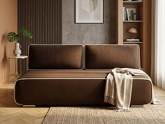 Диван еврокнижка "Лаки" велюр зара браун
