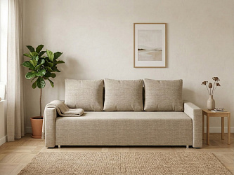 Диван еврокнижка "Олимп" рогожка  дрим беж
