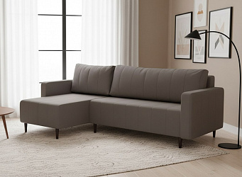 Угловой диван "Мартиника" велюр зара лайт браун 05