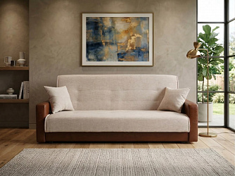 Диван книжка "Лондон" рогожка бежевая