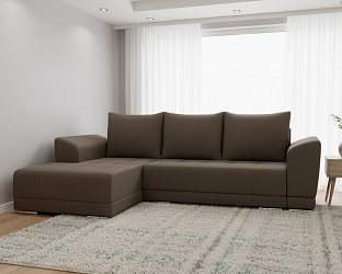 Угловой диван "Рентон" велюр макс чоко