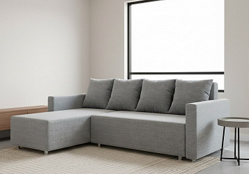 Угловой диван "Челси" рогожка дрим лайт грей
