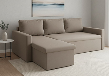 Угловой диван "Турин" велюр зара лайт браун 05