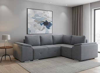 Угловой диван "Хавьер-1" рогожка дрим грей