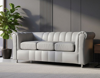 Диван "Брайтон нераскладной белый 3-х местный"